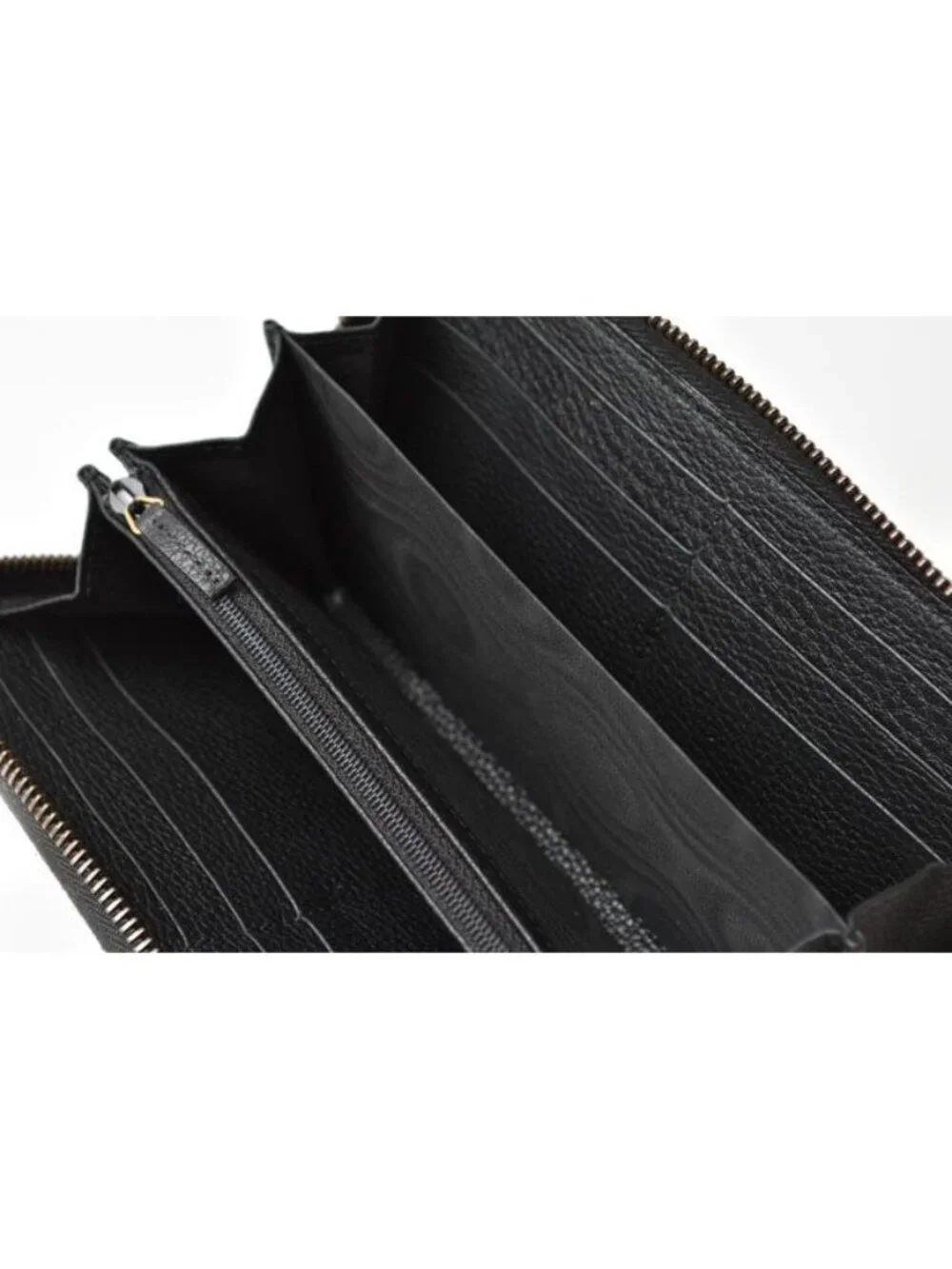 Gucci Long Wallet Vintage Logo Print Black - Picture 4 of 9